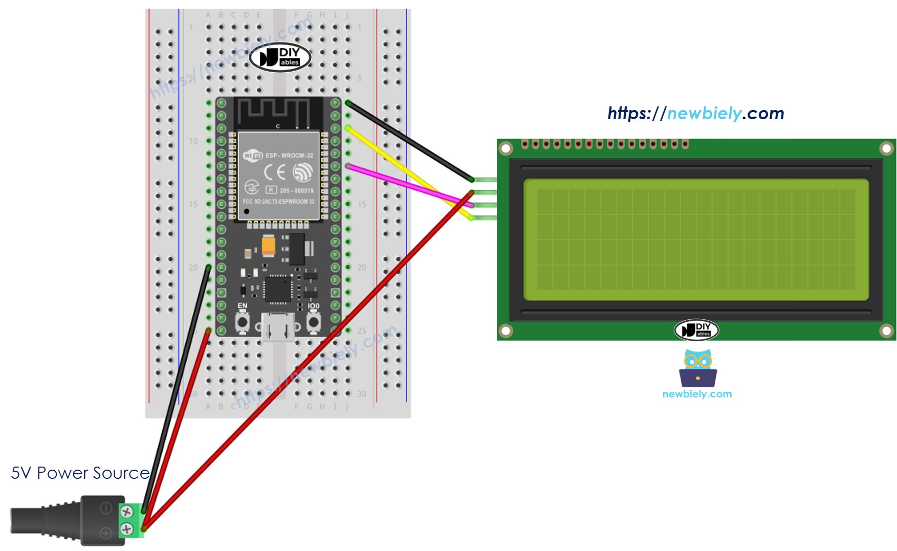 ESP32 lcd 20x4 i2c sơ đồ đấu dây