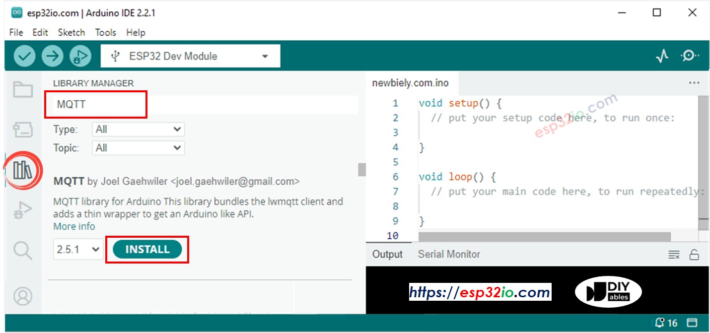 ESP32 mqtt thư viện
