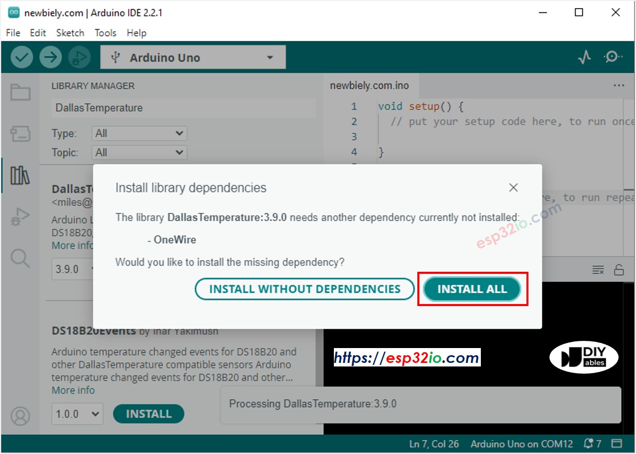 ESP32 onewire thư viện