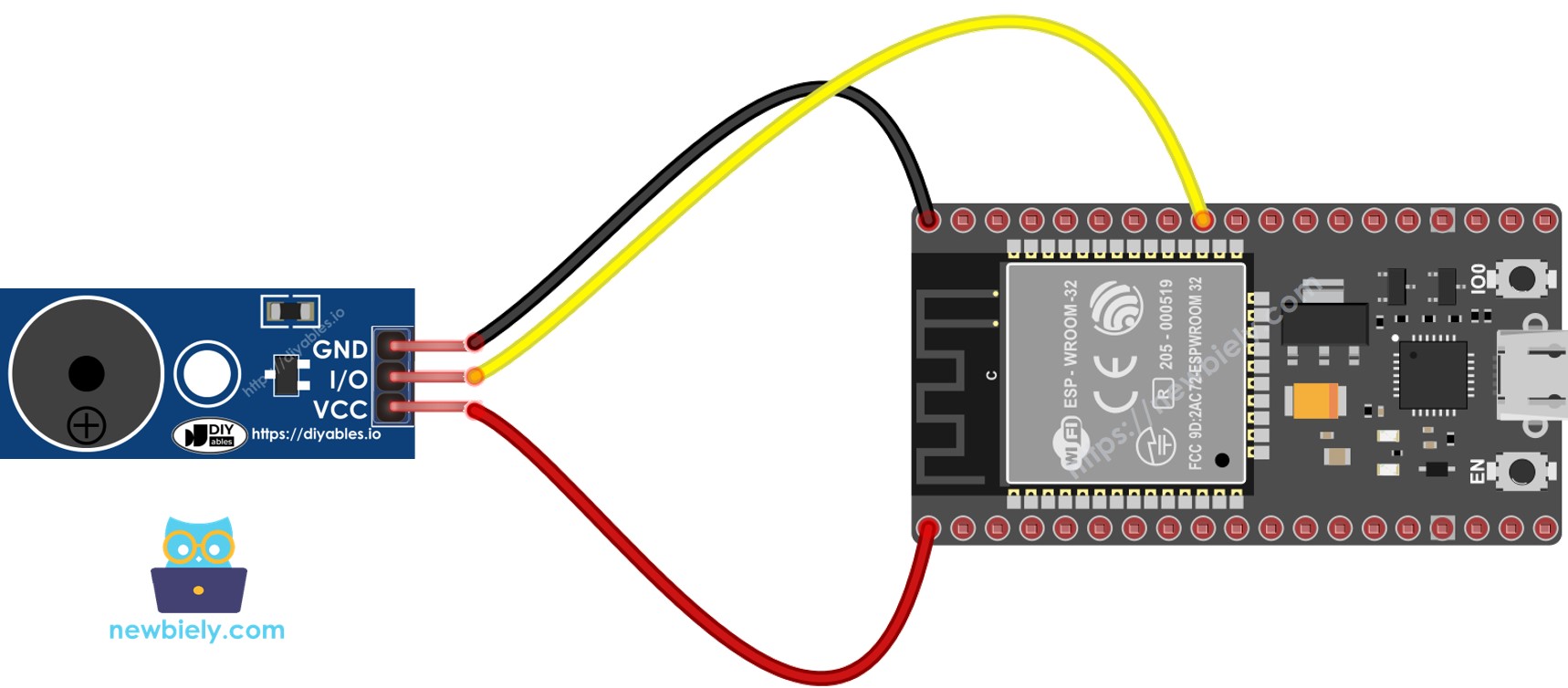ESP32 còi piezo sơ đồ đấu dây