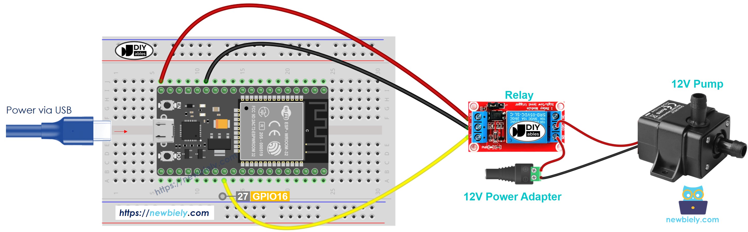 ESP32 pump sơ đồ đấu dây
