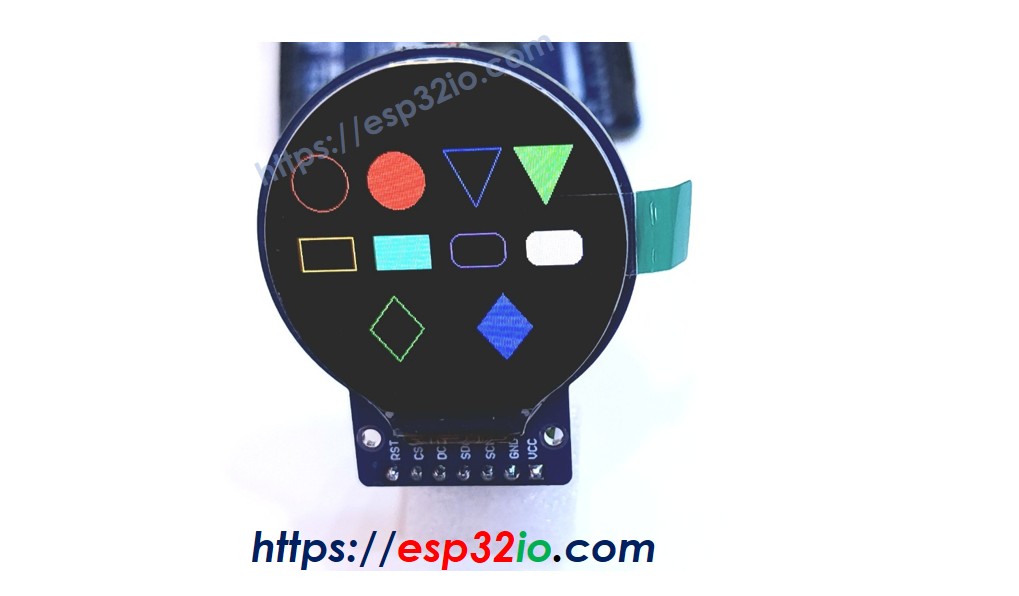 ESP32 round circular tft lcd màn hình screen draw shapes