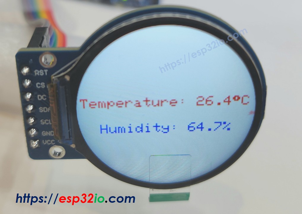 ESP32 round circular tft lcd màn hình screen show text and number