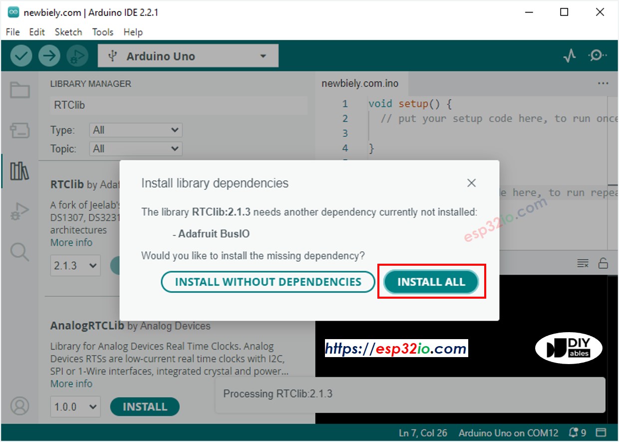 ESP32 adafruit busio thư viện