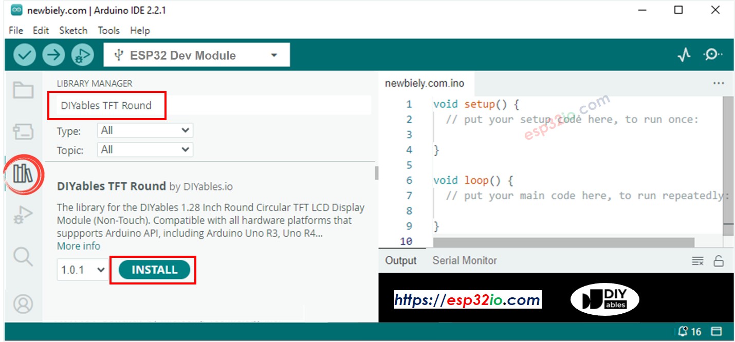 ESP32 tft lcd thư viện installation
