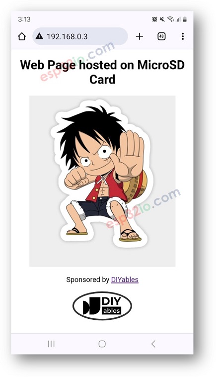 ESP32 web page on thẻ SD