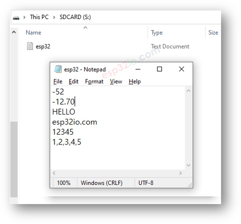 ESP32 writes variable to micro thẻ SD