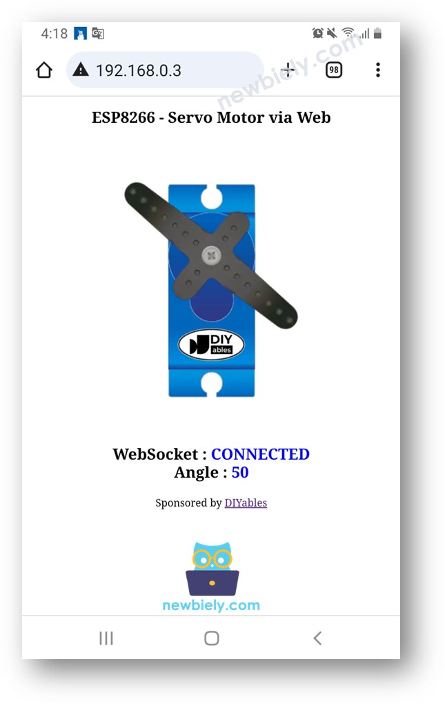 ESP8266 NodeMCU điều khiển động cơ servo qua trình duyệt web