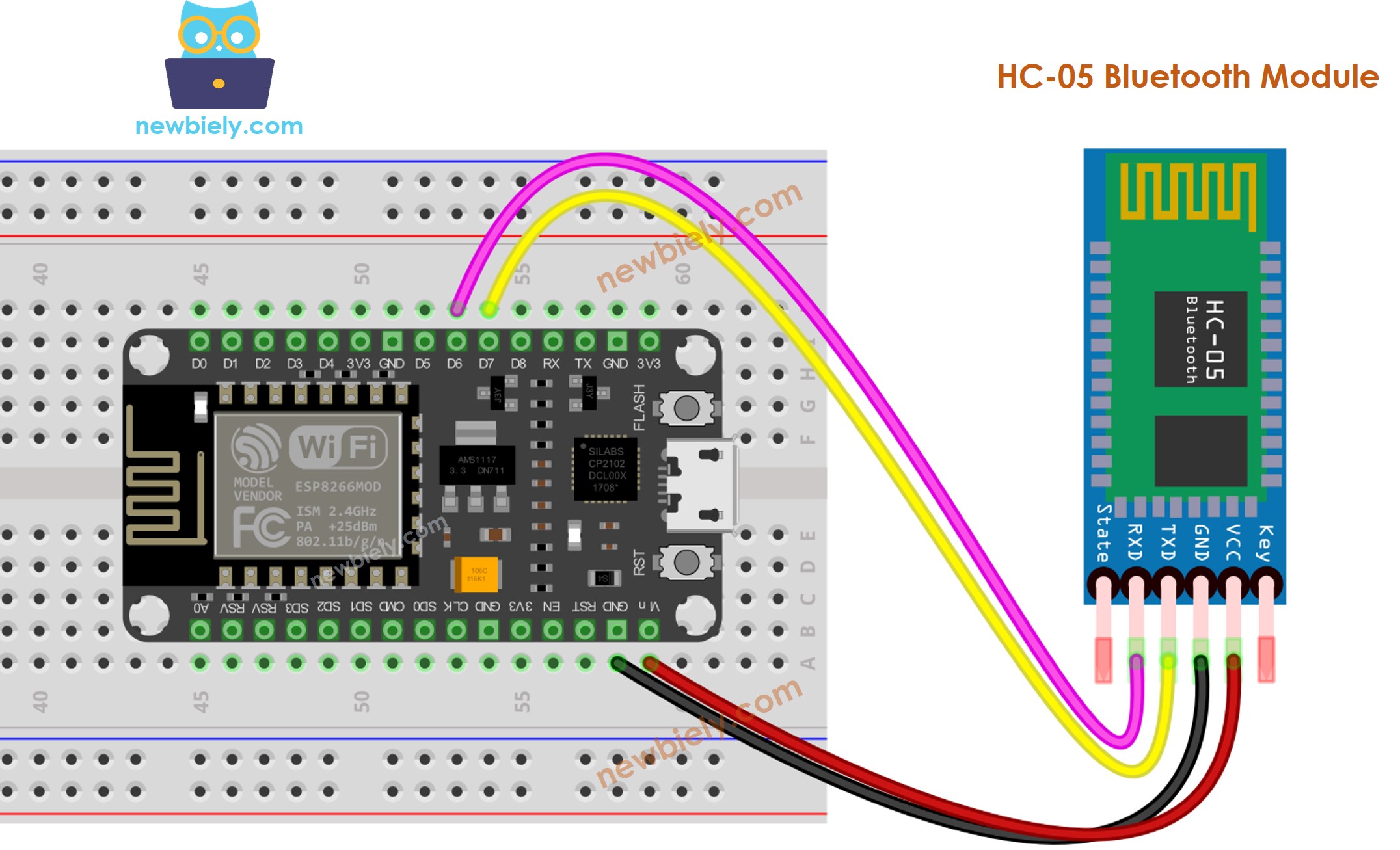 sơ đồ nối dây ESP8266 NodeMCU Bluetooth