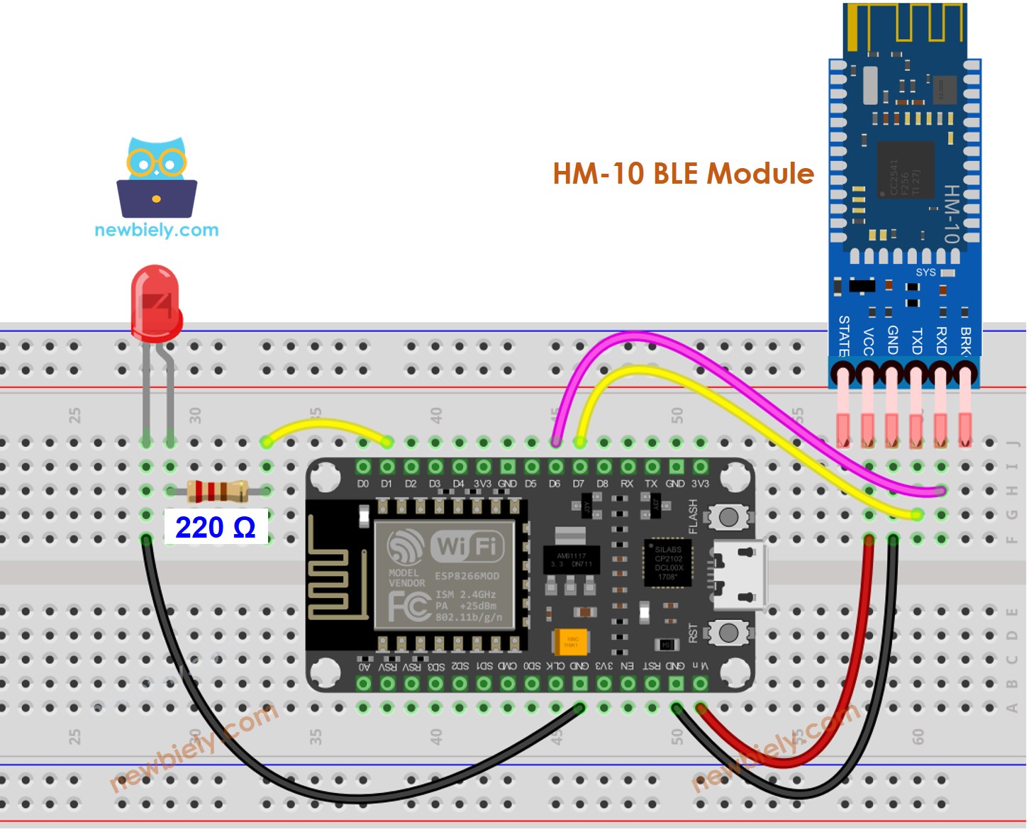 sơ đồ mạch LED ble cho ESP8266 NodeMCU