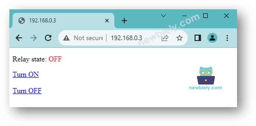trình duyệt web cho rơ-le ESP8266 NodeMCU