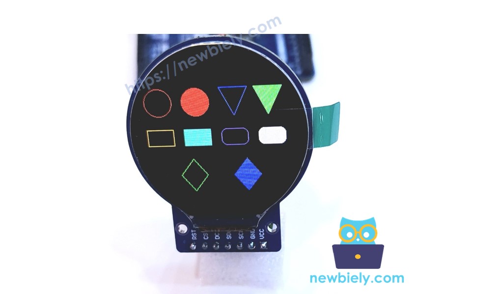 ESP8266 NodeMCU màn hình tft lcd hình tròn vẽ các hình