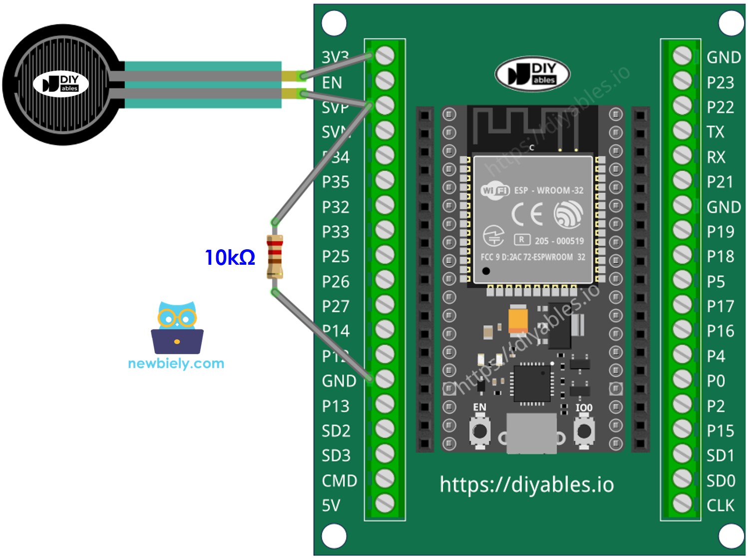how to connect ESP32 and cảm biến lực