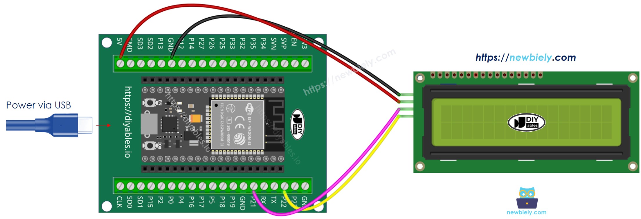 how to connect ESP32 and lcd i2c