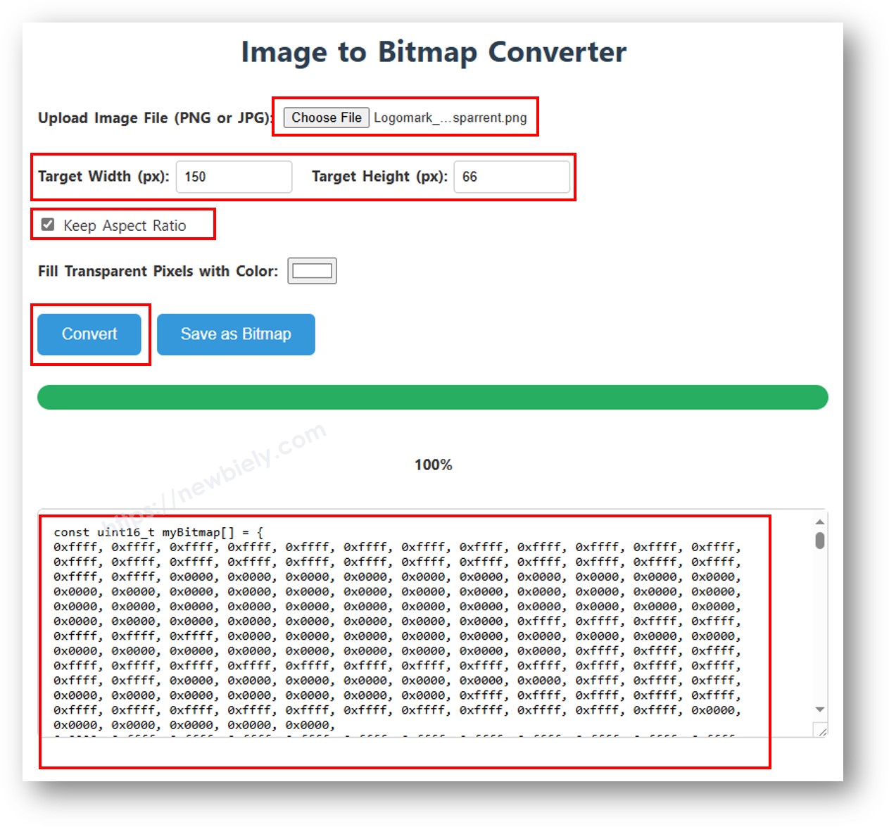 chuyển ảnh sang mảng bitmap