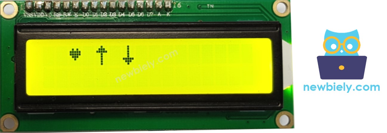 nhiều ký tự tùy chỉnh trên lcd