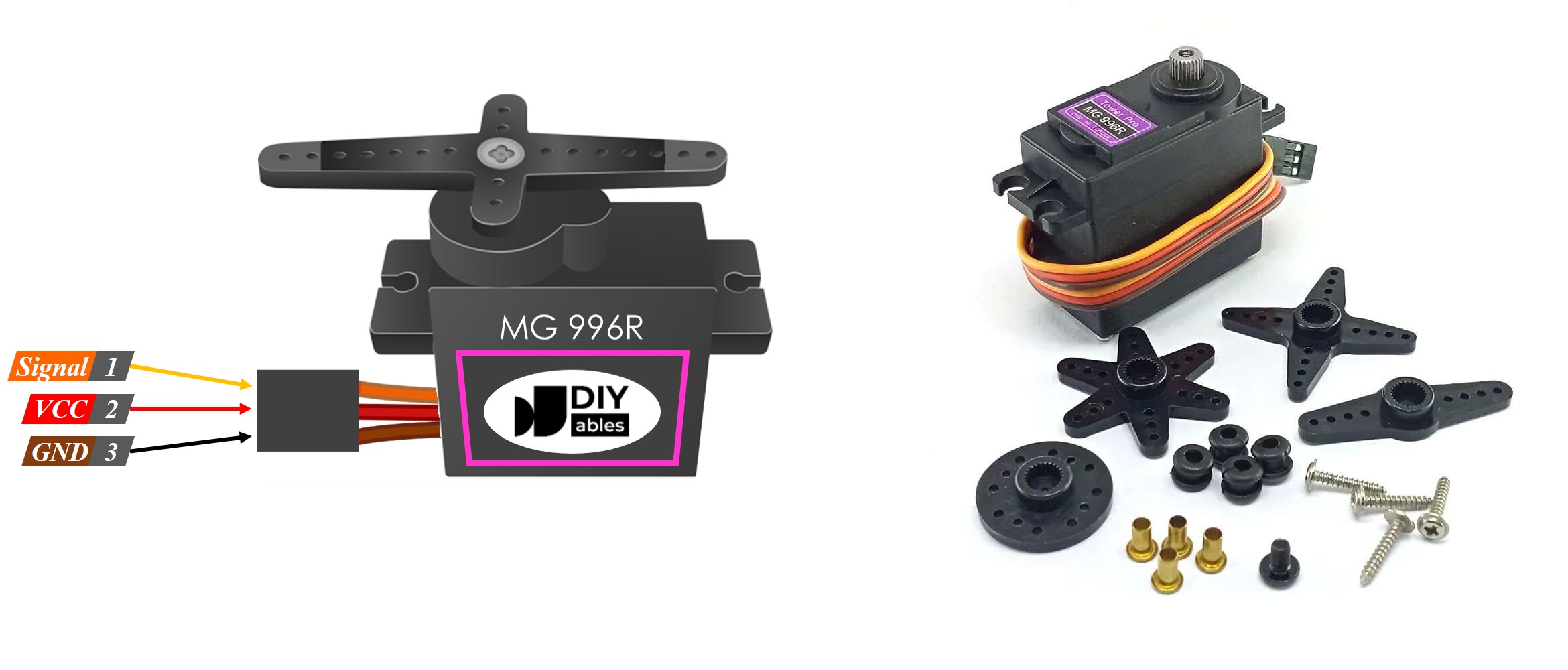 mg996r động cơ servo sơ đồ chân