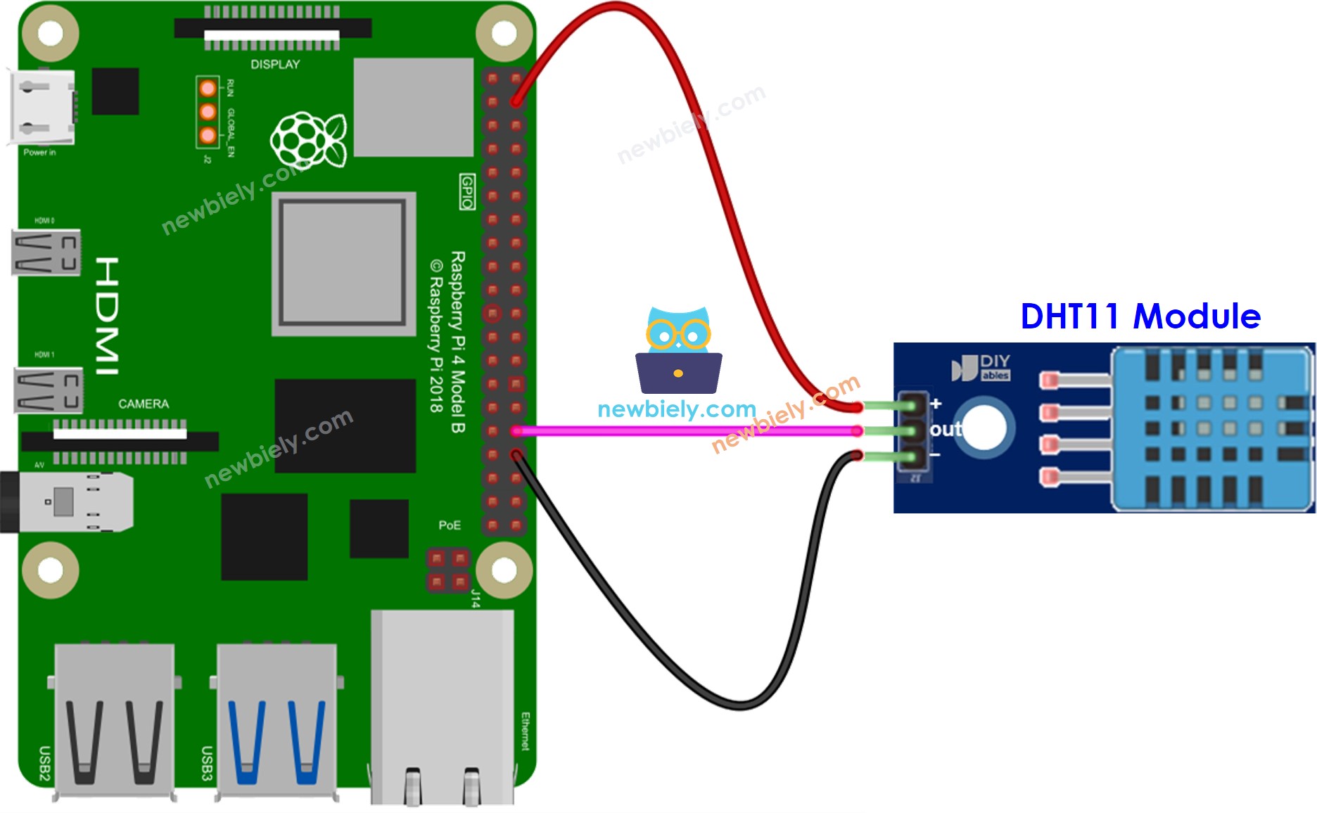 Raspberry Pi dht11 temperature and humidity module sơ đồ đấu dây