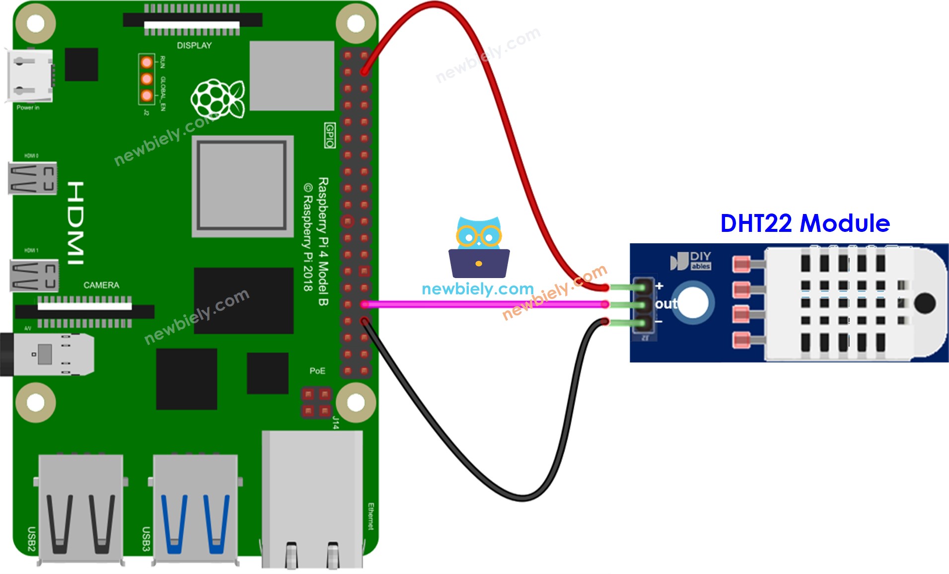 Raspberry Pi dht22 temperature and humidity module sơ đồ đấu dây