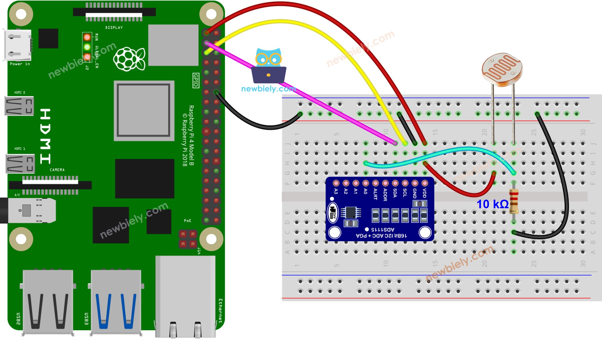 Raspberry Pi cảm biến ánh sáng sơ đồ đấu dây