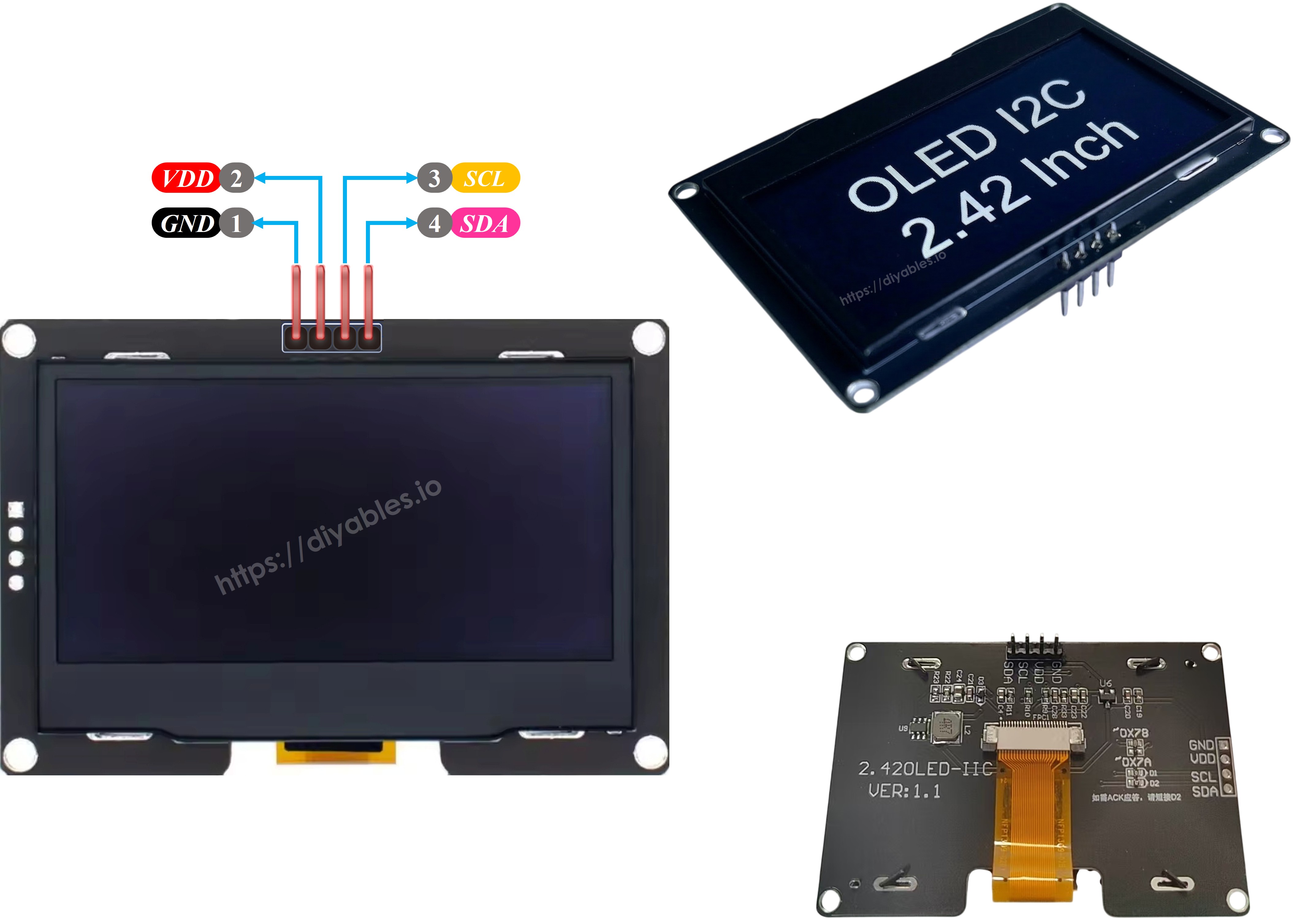 ssd1309 oLED sơ đồ chân