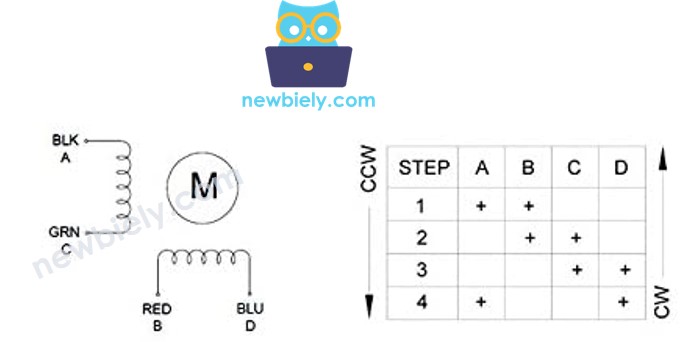 động cơ bước coil color mapping