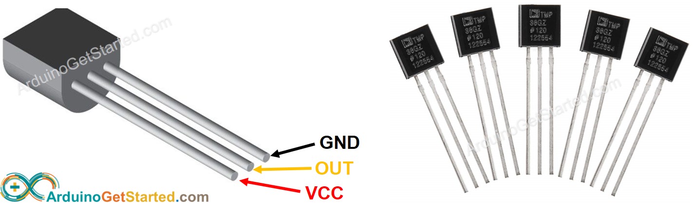 tmp36 cảm biến nhiệt độ sơ đồ chân